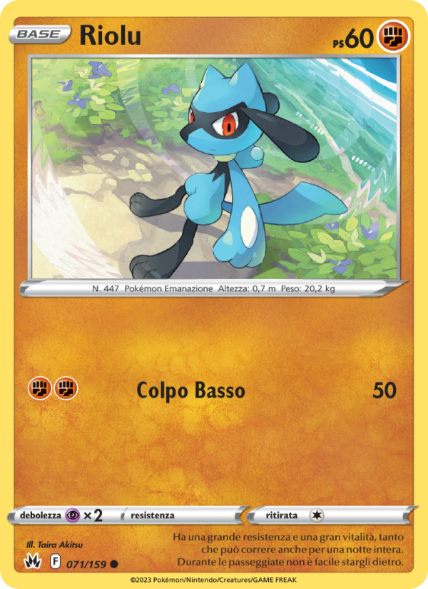 Riolu 071/230 — Crown Zenith (Italian Pokémon TCG card)