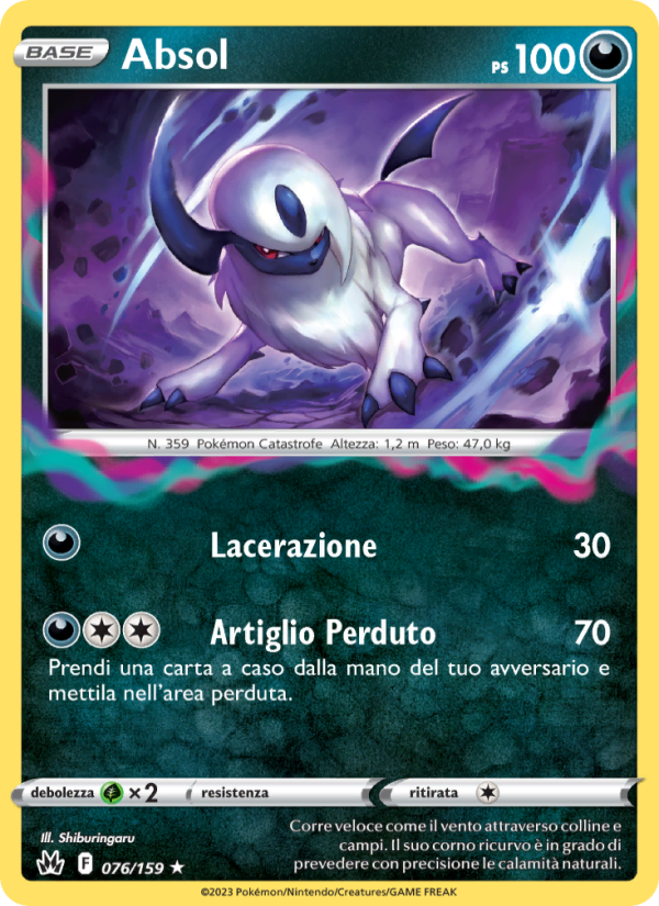 Absol 076/230 — Crown Zenith (Italian Pokémon TCG card)