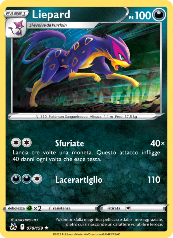 Liepard 078/230 — Crown Zenith (Italian Pokémon TCG card)