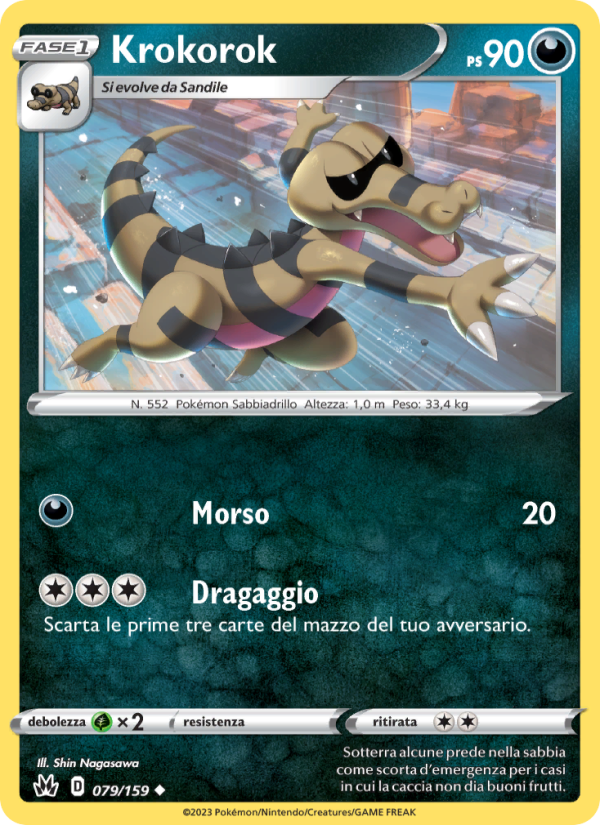 Krokorok 079/230 — Crown Zenith (Italian Pokémon TCG card)