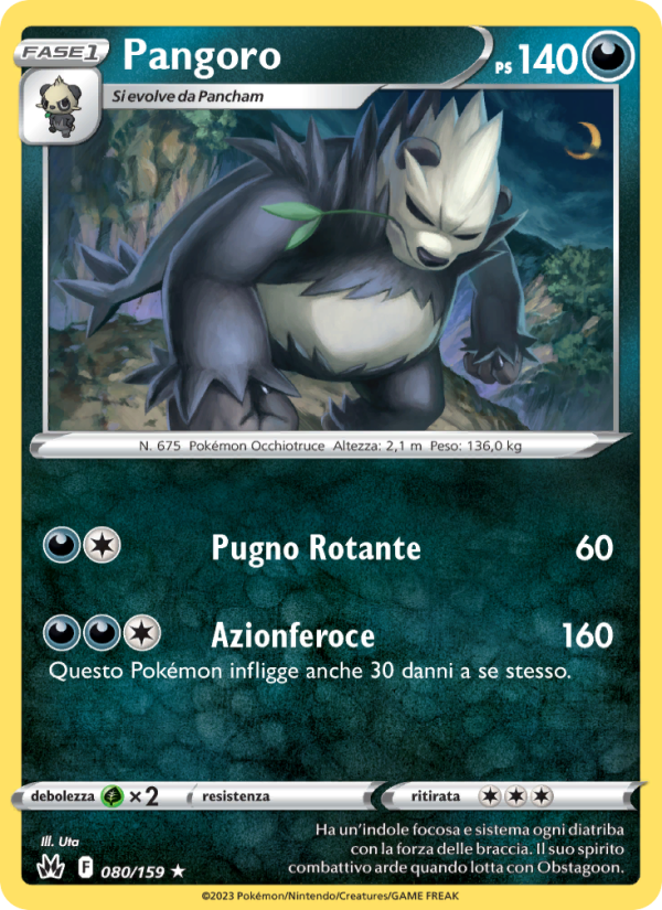 Pangoro 080/230 — Crown Zenith (Italian Pokémon TCG card)