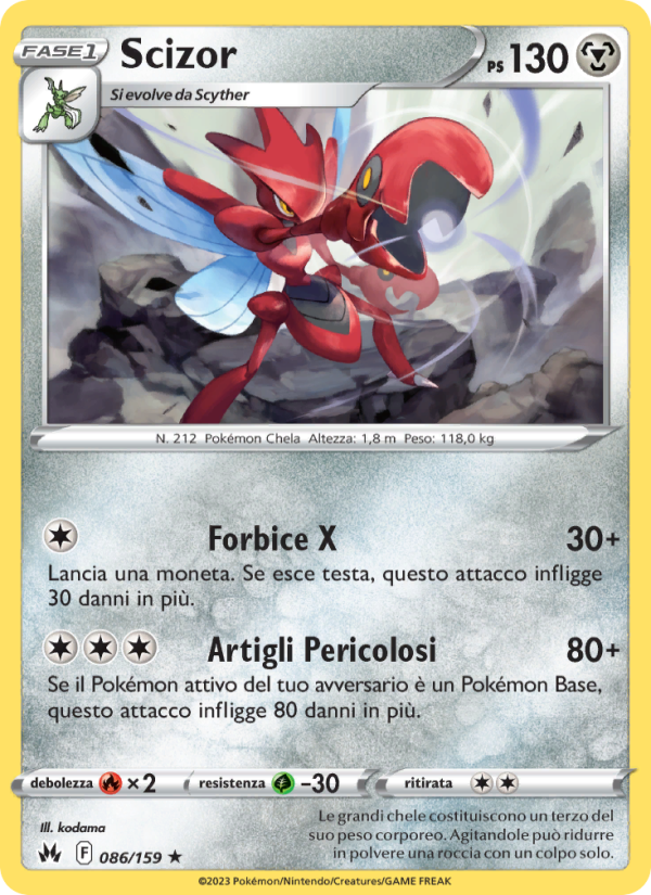 Scizor 086/230 — Crown Zenith (Italian Pokémon TCG card)
