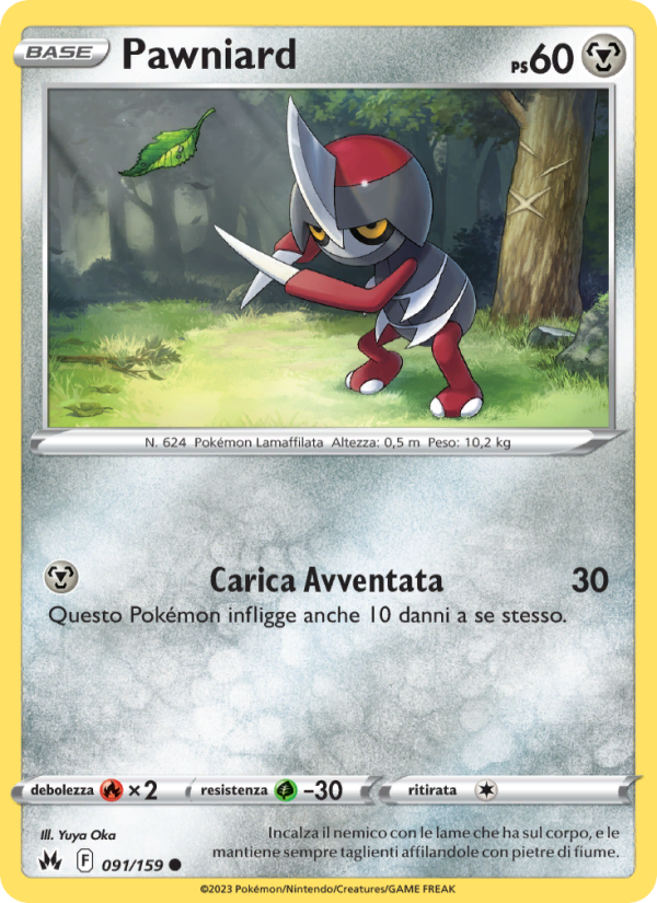Pawniard 091/230 — Crown Zenith (Italian Pokémon TCG card)