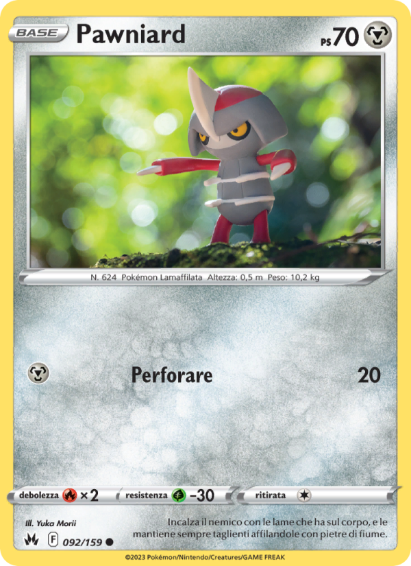 Pawniard 092/230 — Crown Zenith (Italian Pokémon TCG card)