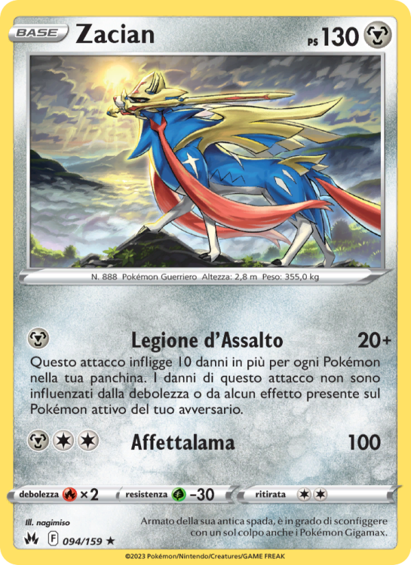 Zacian 094/230 — Crown Zenith (Italian Pokémon TCG card)