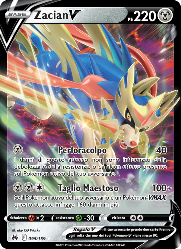 Zacian V 095/230 — Crown Zenith (Italian Pokémon TCG card)