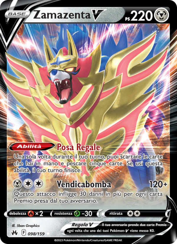 Zamazenta V 098/230 — Crown Zenith (Italian Pokémon TCG card)