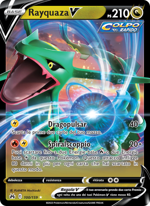 Rayquaza V 100/230 — Crown Zenith (Italian Pokémon TCG card)