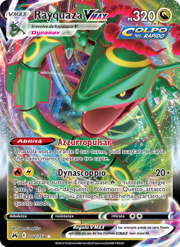 Rayquaza VMAX 102/230 — Crown Zenith (Italian Pokémon TCG card)