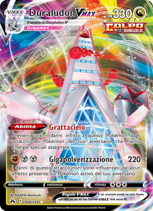 Duraludon VMAX 104/230 — Crown Zenith (Italian Pokémon TCG card)
