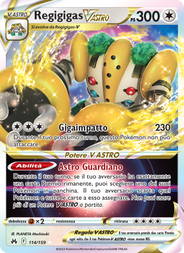 Regigigas V ASTRO 114/230 — Crown Zenith (Italian Pokémon TCG card)