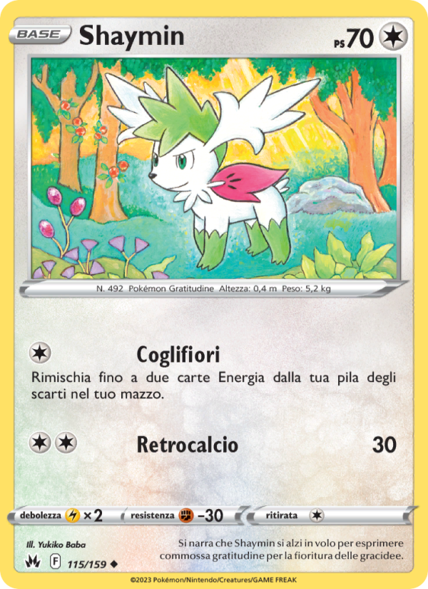 Shaymin 115/230 — Crown Zenith (Italian Pokémon TCG card)