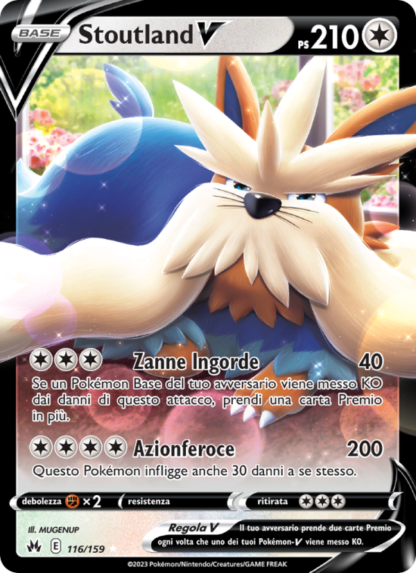 Stoutland V 116/230 — Crown Zenith (Italian Pokémon TCG card)