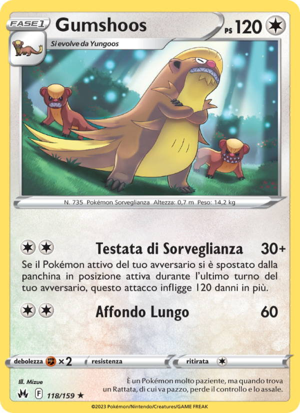 Gumshoos 118/230 — Crown Zenith (Italian Pokémon TCG card)
