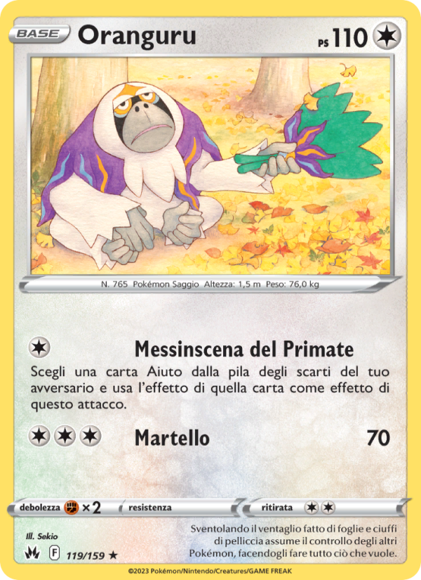 Oranguru 119/230 — Crown Zenith (Italian Pokémon TCG card)