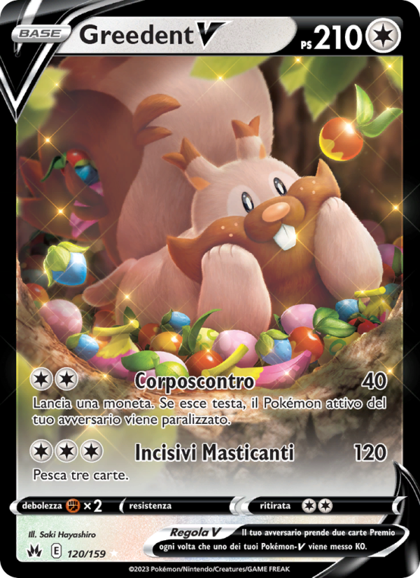Greedent V 120/230 — Crown Zenith (Italian Pokémon TCG card)