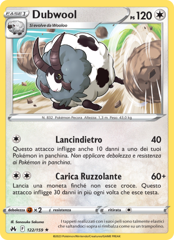 Dubwool 122/230 — Crown Zenith (Italian Pokémon TCG card)