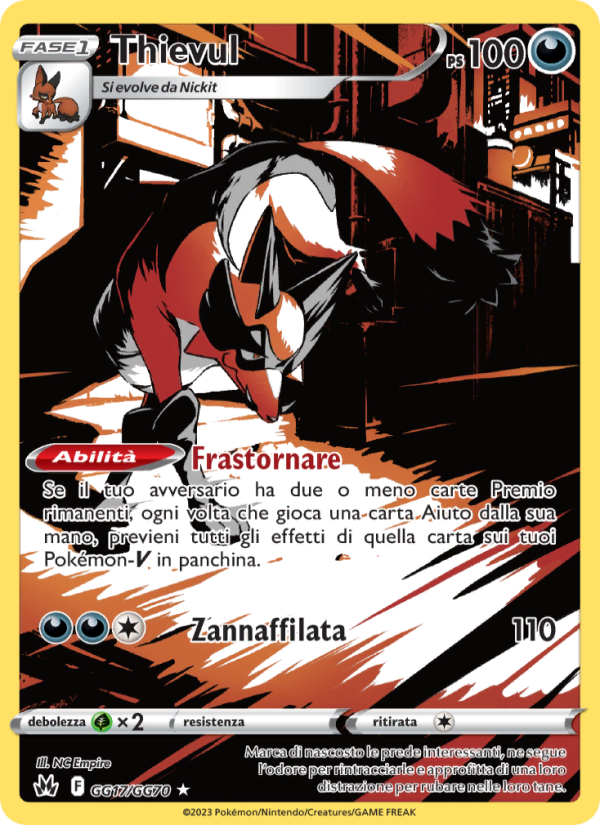 Thievul GG17 — Crown Zenith (Italian Pokémon TCG card)