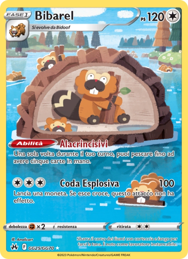 Bibarel GG25 — Crown Zenith (Italian Pokémon TCG card)