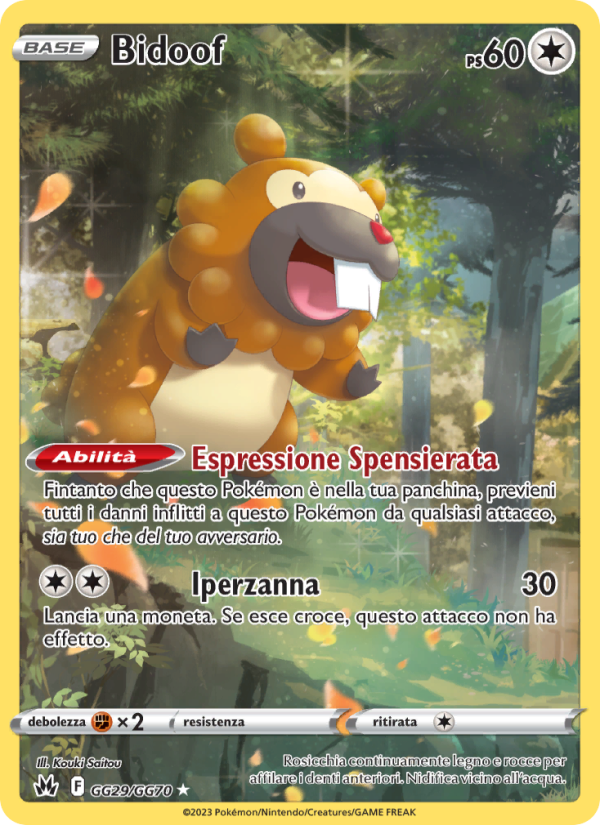 Bidoof GG29 — Crown Zenith (Italian Pokémon TCG card)