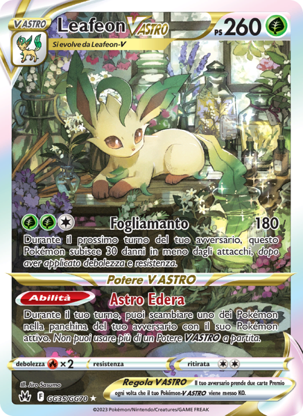 Leafeon V ASTRO GG35 — Crown Zenith (Italian Pokémon TCG card)