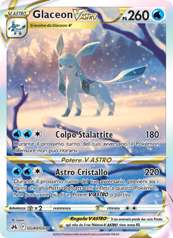Glaceon V ASTRO GG40 — Crown Zenith (Italian Pokémon TCG card)