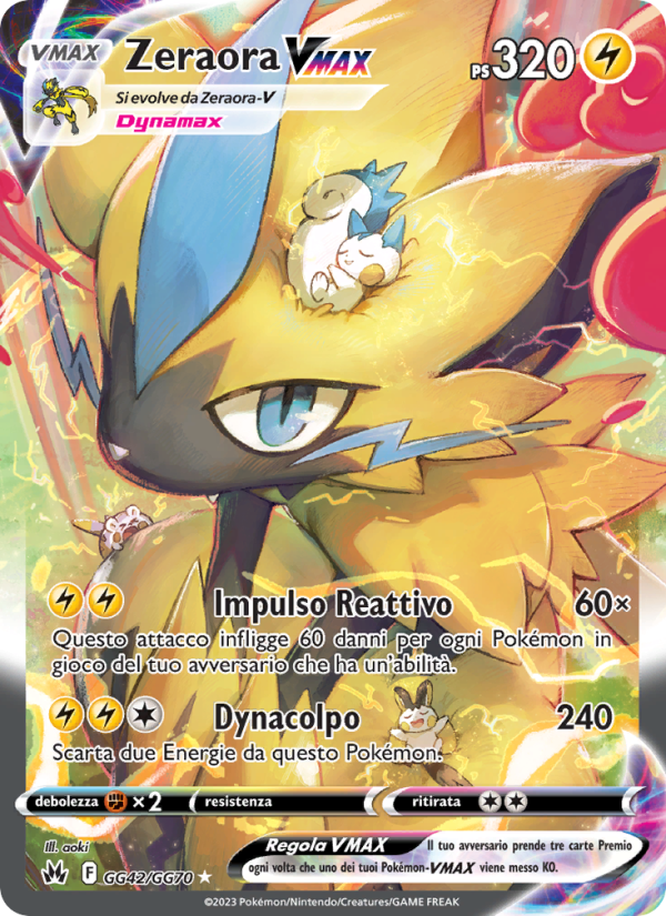Zeraora VMAX GG42 — Crown Zenith (Italian Pokémon TCG card)