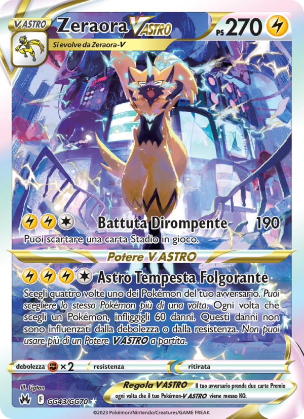 Zeraora V ASTRO GG43 — Crown Zenith (Italian Pokémon TCG card)