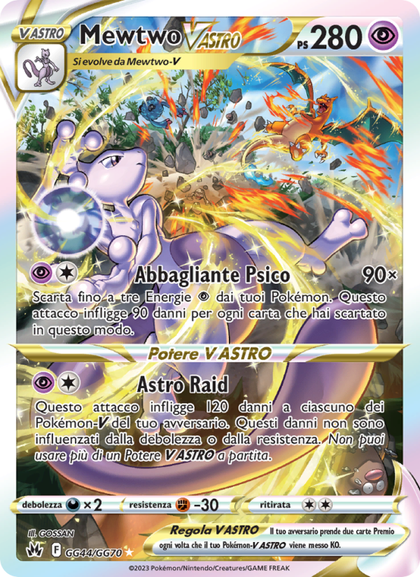 Mewtwo V ASTRO GG44 — Crown Zenith (Italian Pokémon TCG card)