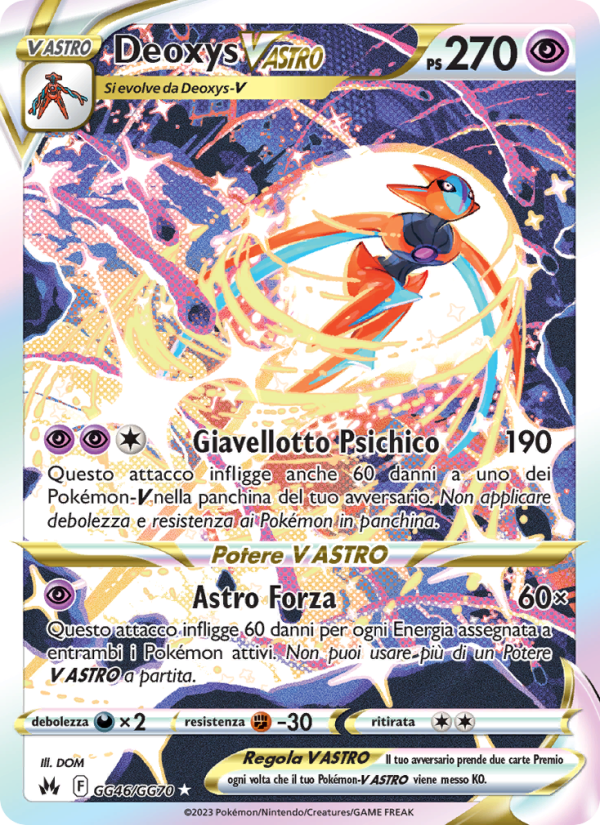 Deoxys V ASTRO GG46 — Crown Zenith (Italian Pokémon TCG card)