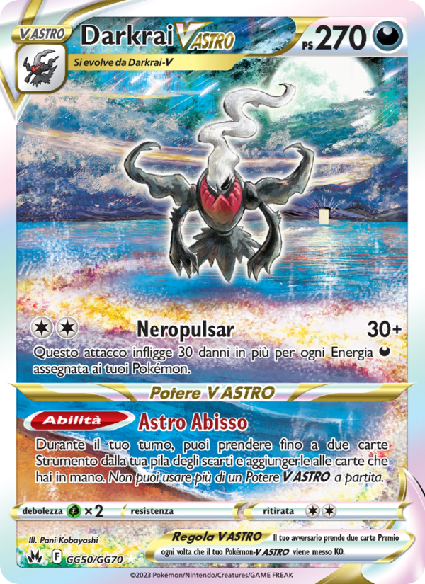 Darkrai V ASTRO GG50 — Crown Zenith (Italian Pokémon TCG card)