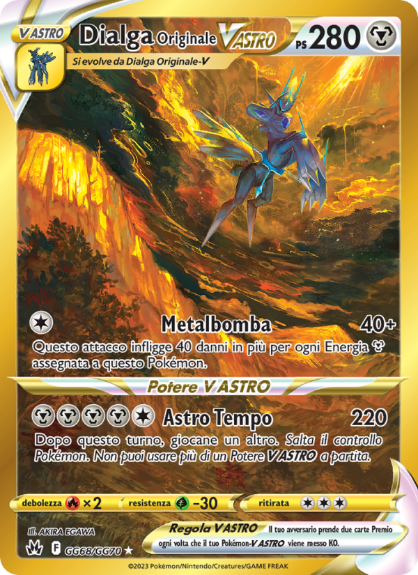 Dialga Originale V ASTRO GG68 — Crown Zenith (Italian Pokémon TCG card)