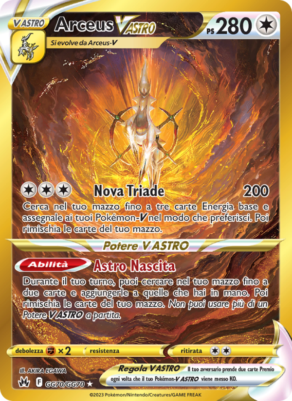 Arceus V ASTRO GG70 — Crown Zenith (Italian Pokémon TCG card)