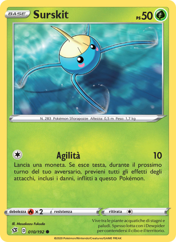 Surskit 010/209 — Rebel Clash (Italian Pokémon TCG card)