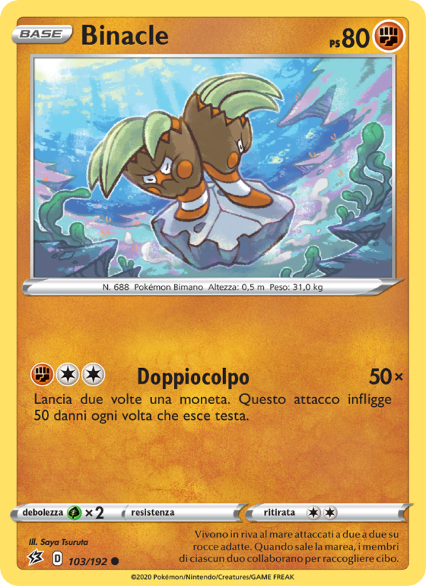 Binacle 103/209 — Rebel Clash (Italian Pokémon TCG card)