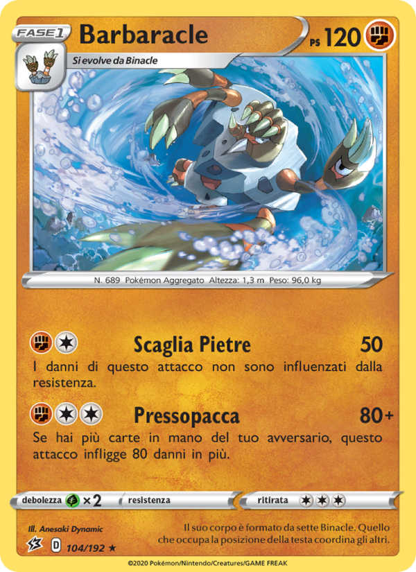 Barbaracle 104/209 — Rebel Clash (Italian Pokémon TCG card)