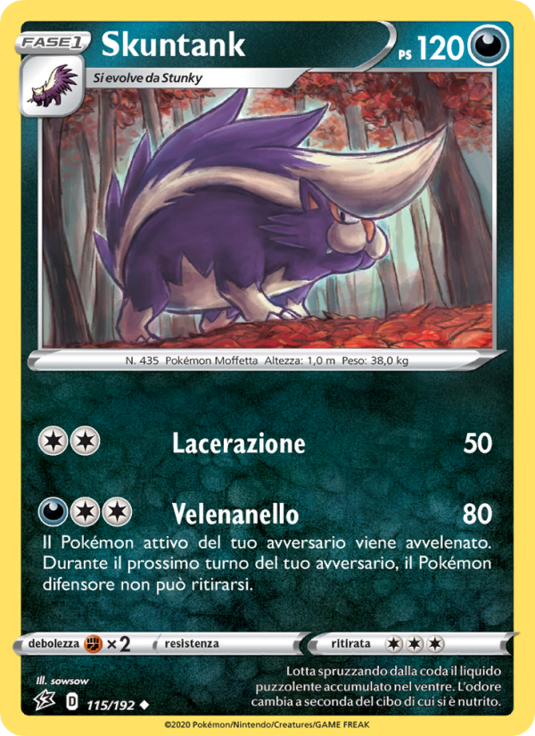 Skuntank 115/209 — Rebel Clash (Italian Pokémon TCG card)