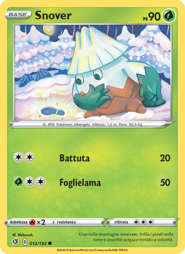Snover 012/209 — Rebel Clash (Italian Pokémon TCG card)