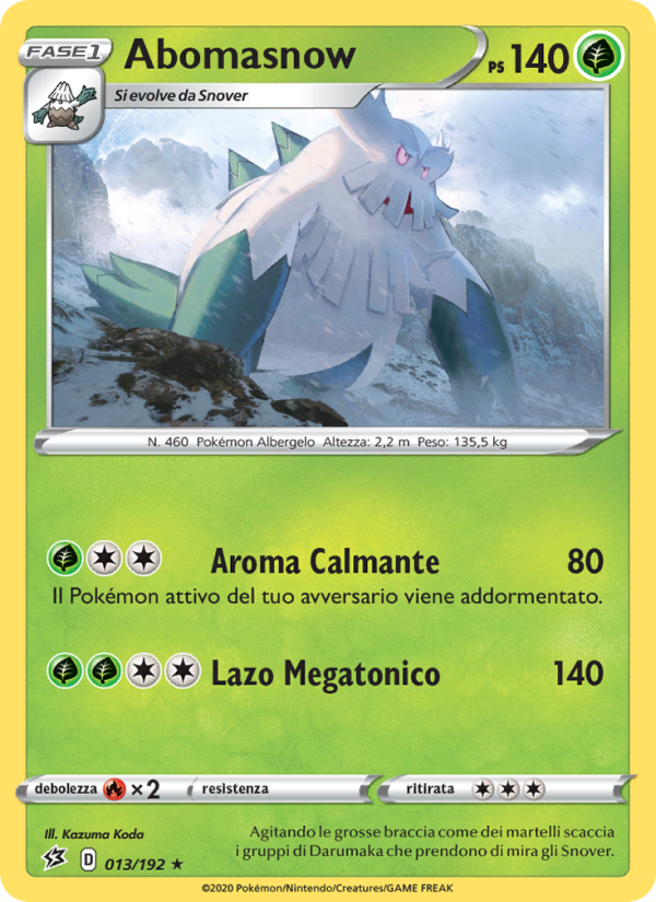 Abomasnow 013/209 — Rebel Clash (Italian Pokémon TCG card)