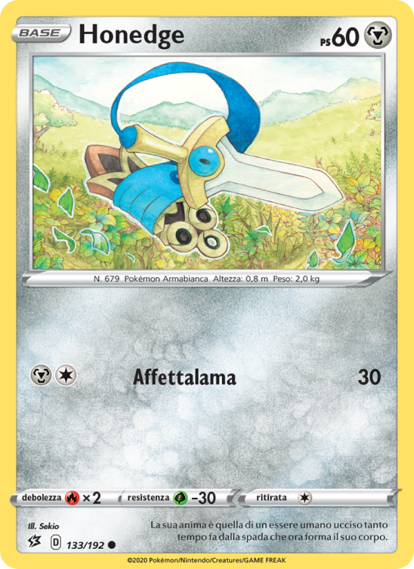 Honedge 133/209 — Rebel Clash (Italian Pokémon TCG card)