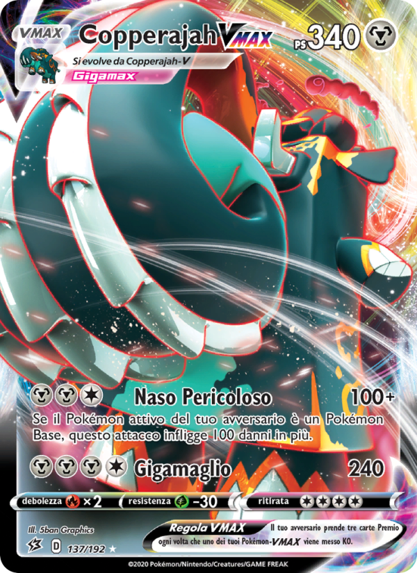 Copperajah VMAX 137/209 — Rebel Clash (Italian Pokémon TCG card)