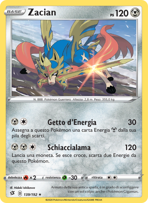 Zacian 139/209 — Rebel Clash (Italian Pokémon TCG card)