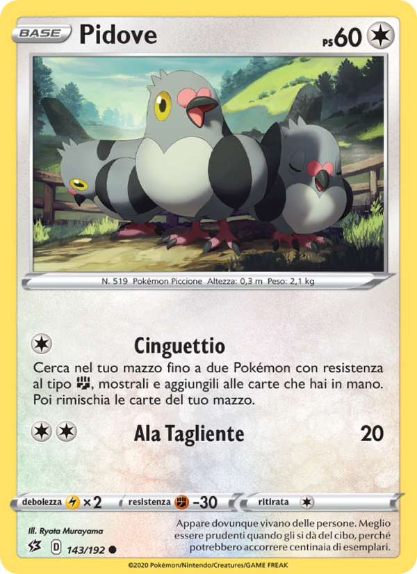 Pidove 143/209 — Rebel Clash (Italian Pokémon TCG card)