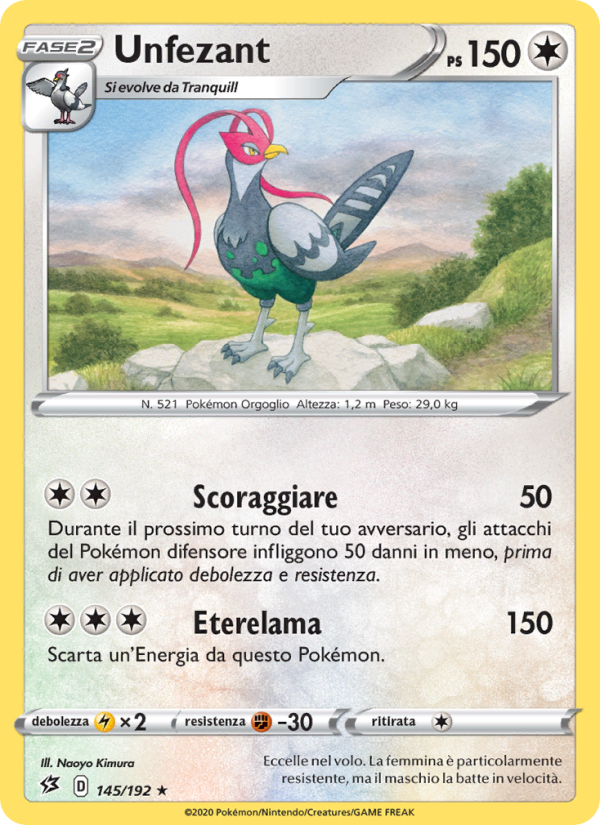 Unfezant 145/209 — Rebel Clash (Italian Pokémon TCG card)