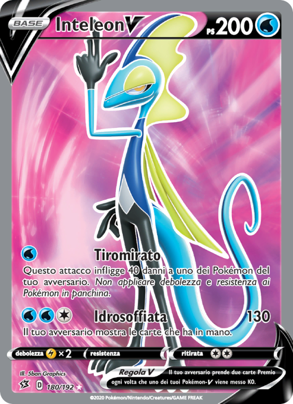 Inteleon V 180/209 — Rebel Clash (Italian Pokémon TCG card)