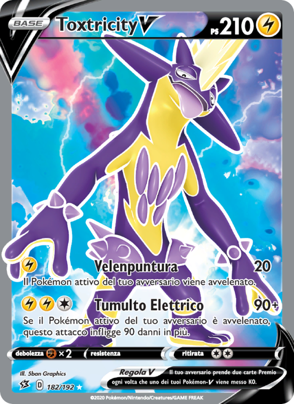 Toxtricity V 182/209 — Rebel Clash (Italian Pokémon TCG card)