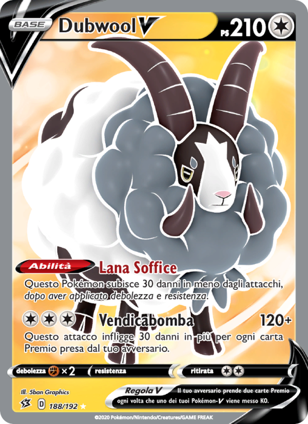 Dubwool V 188/209 — Rebel Clash (Italian Pokémon TCG card)