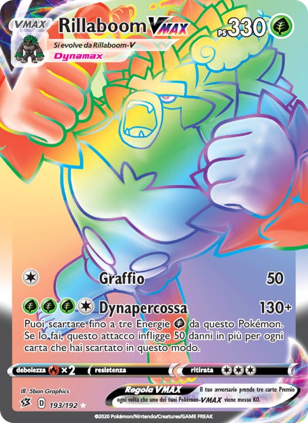Rillaboom VMAX 193/209 — Rebel Clash (Italian Pokémon TCG card)
