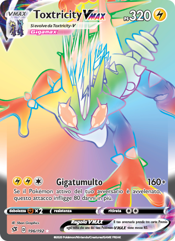 Toxtricity VMAX 196/209 — Rebel Clash (Italian Pokémon TCG card)