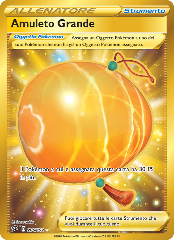 Amuleto Grande 206/209 — Rebel Clash (Italian Pokémon TCG card)
